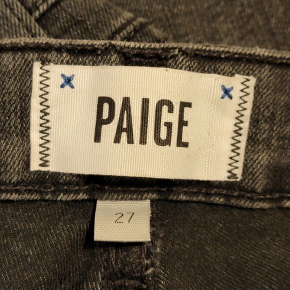 PAIGE Verdugo Mid Rise Ankle Crop Stretch Black Smoke Skinny Jean Size 27 - Picture 10 of 13